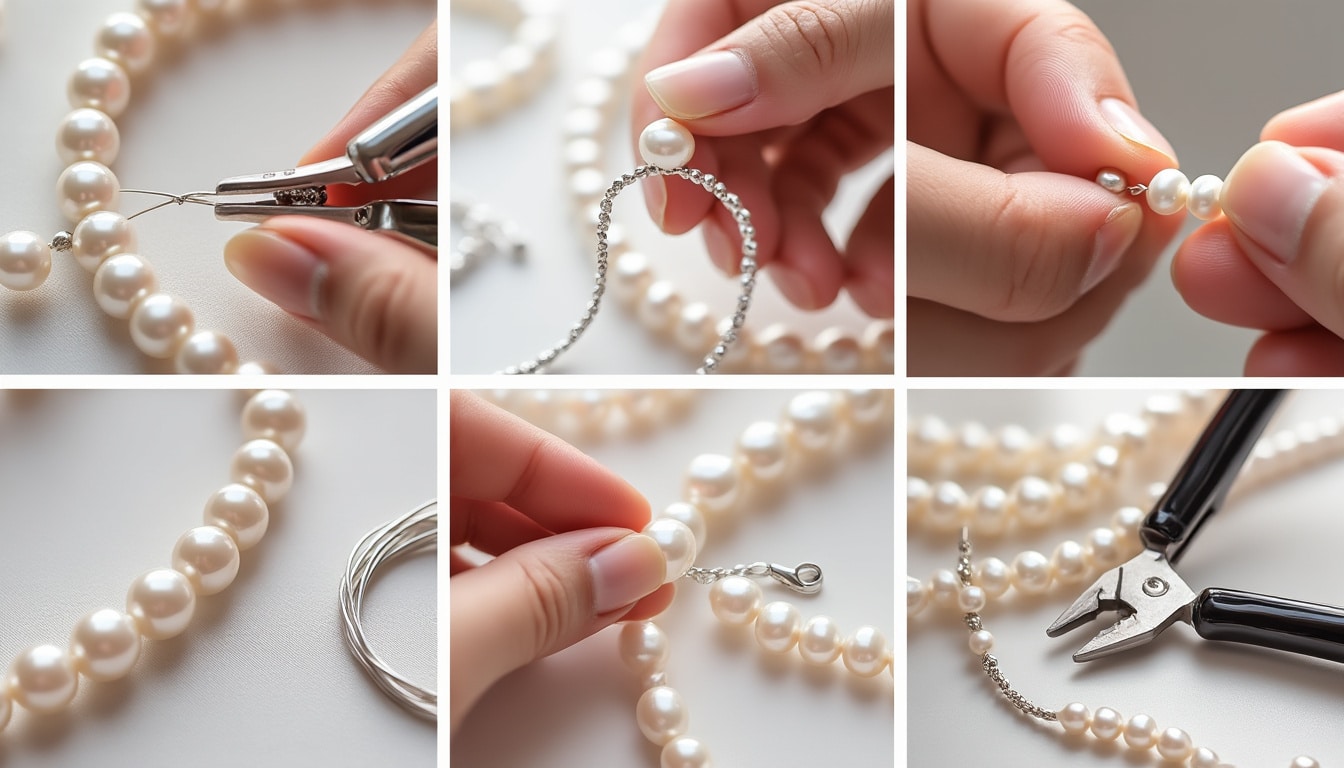 Faire un collier de perles en fil câblé : pas à pas